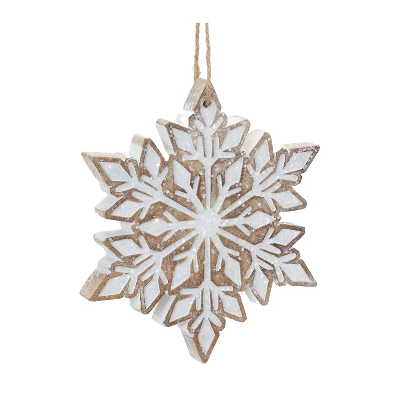 4.75" Glittered Snowflake Ornament Set