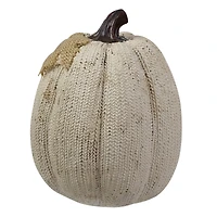 6.25" White Pumpkin Autumn Harvest Thanksgiving Tabletop Decoration