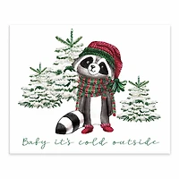 Baby Cold Outside Raccoon 10x8 Tabletop Canvas