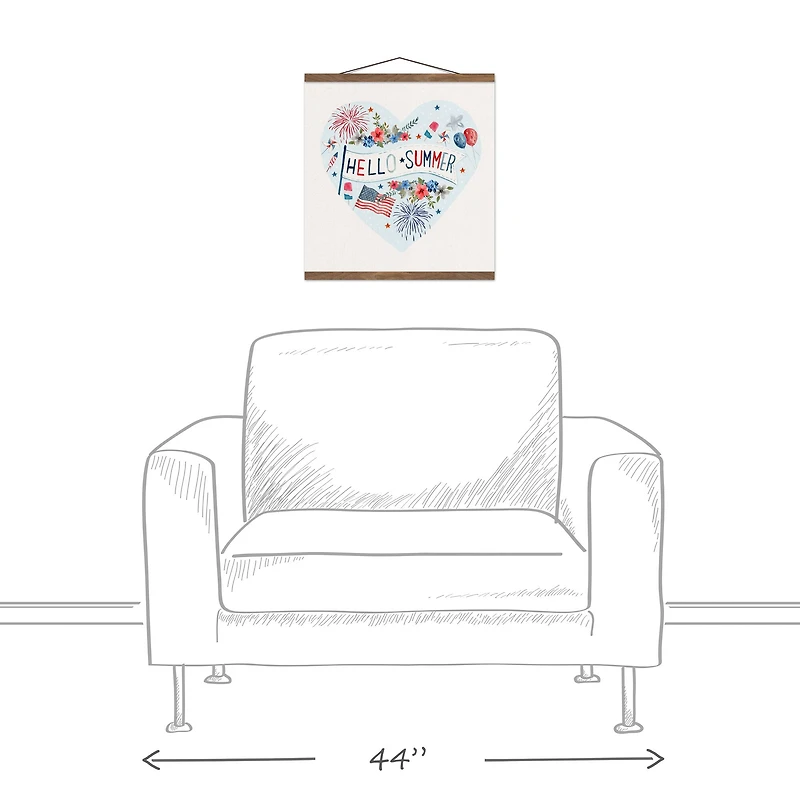 Hello Summer Icons Teak Hanging Canvas