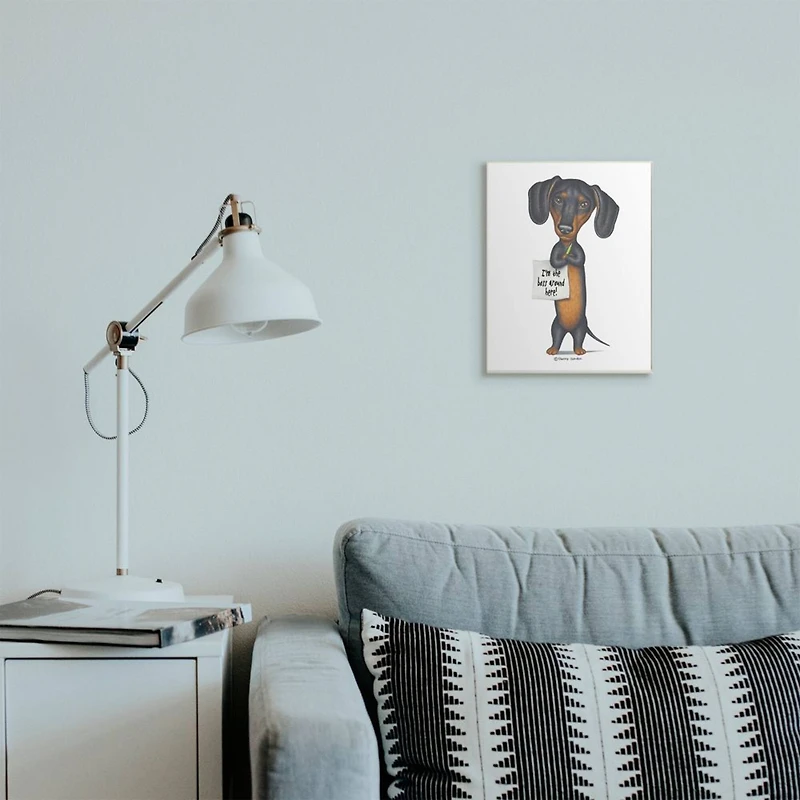 Stupell Industries Dachshund 'I'm The Boss' Fun Family Pet Phrase Wood Wall Plaque