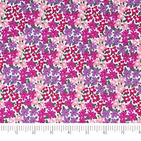SINGER Ditsy Purple Floral On White Cotton Fabric