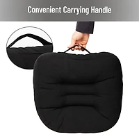 Mind Reader Air-Cloud Booster Seat Cushion for Office, Car, Wheelchair, Support Pillow with Carry Handle, Black