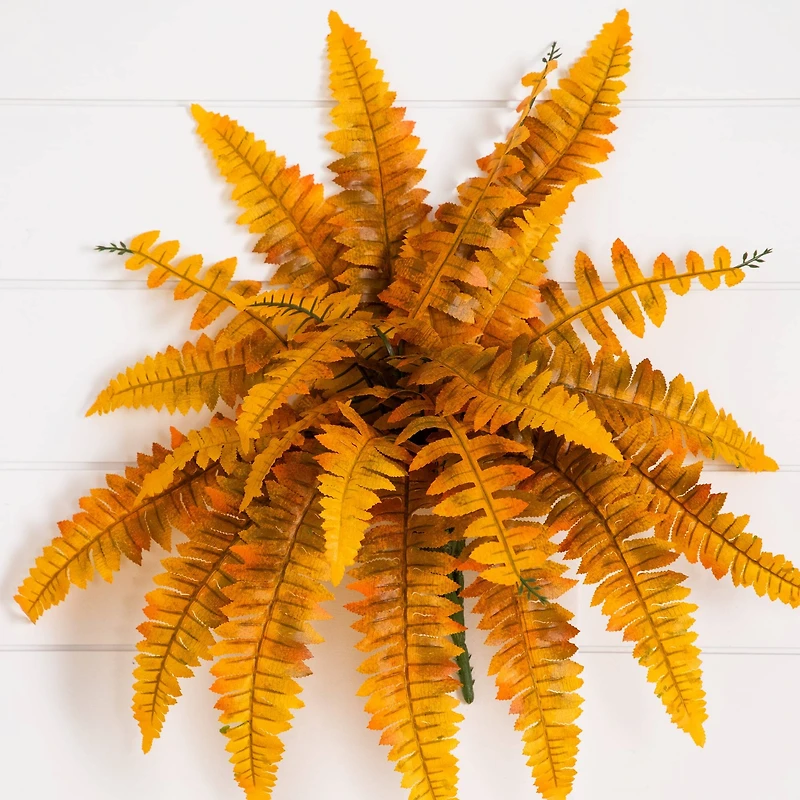 19in. Autumn Artificial Fall Boston Fern - Set of 6