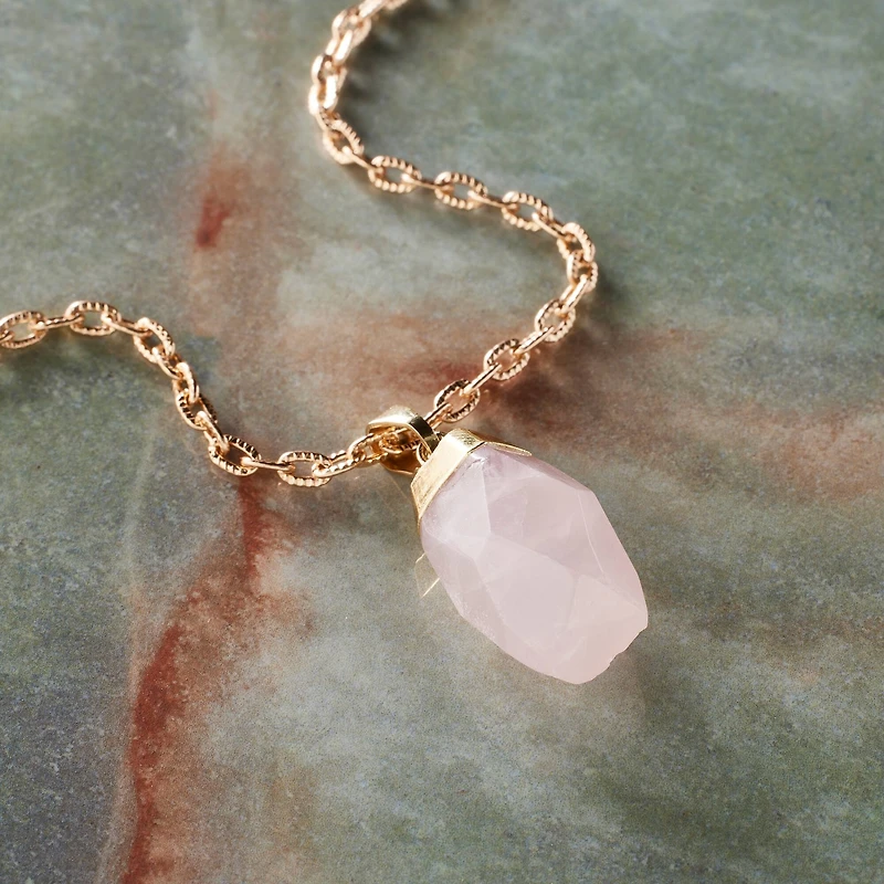 Rose Quartz Irregular Pendant by Bead Landing™