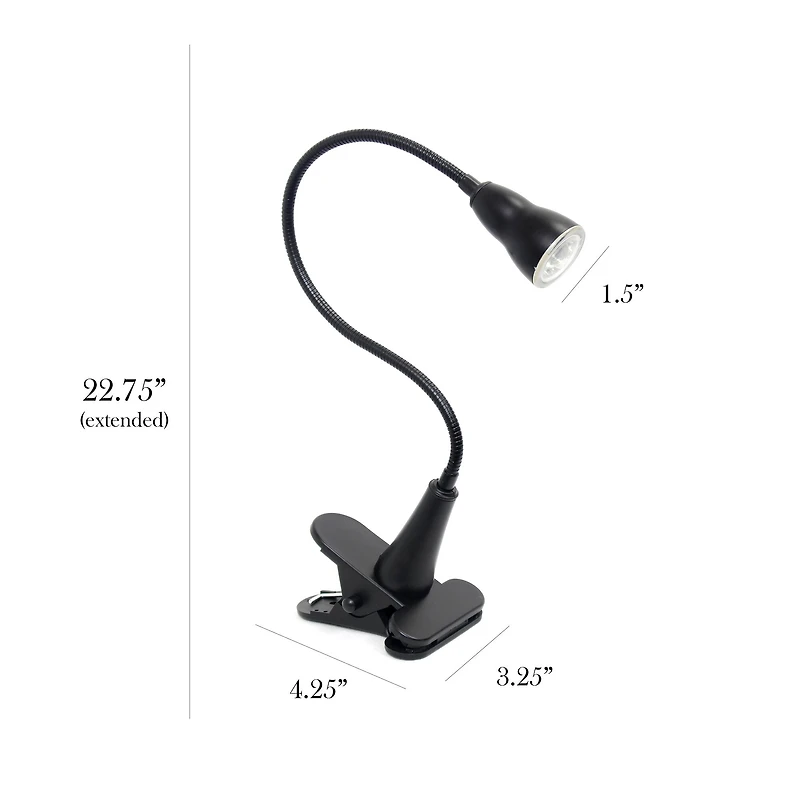 Simple Designs LED Gooseneck Clip Light Desk Lamp