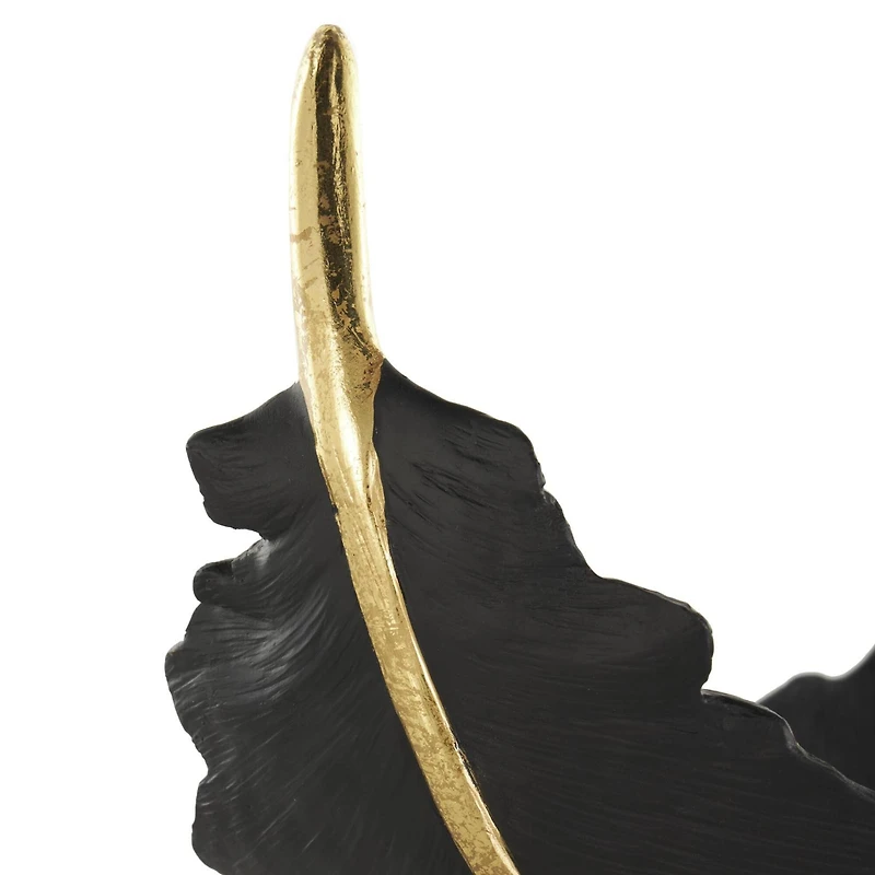 CosmoLiving by Cosmopolitan 13" Black Feather Decorative Bowl