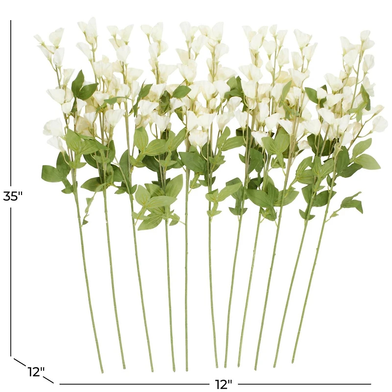 35" White Sweet Pea Artificial Flower Stem, 12ct.