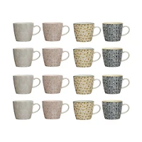 Hello Honey® 5" Flower Print Stoneware Mug Set
