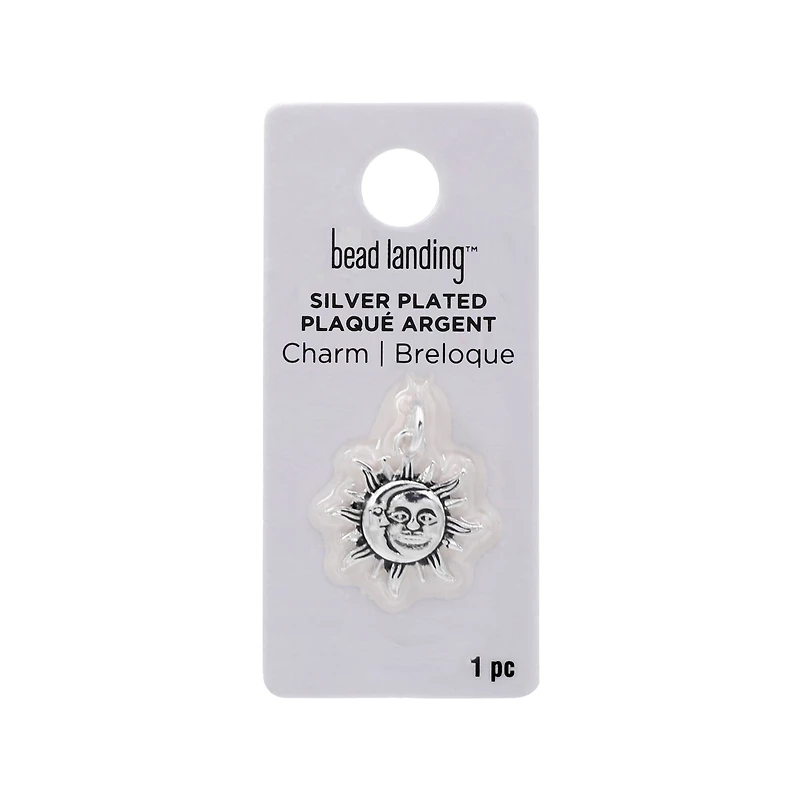 Silver Plated Sun & Moon Charm by Bead Landing™