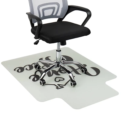 Mind Reader 9-to-5 Collection Clear with Black Home Office Art Office Chair Mat with Lip