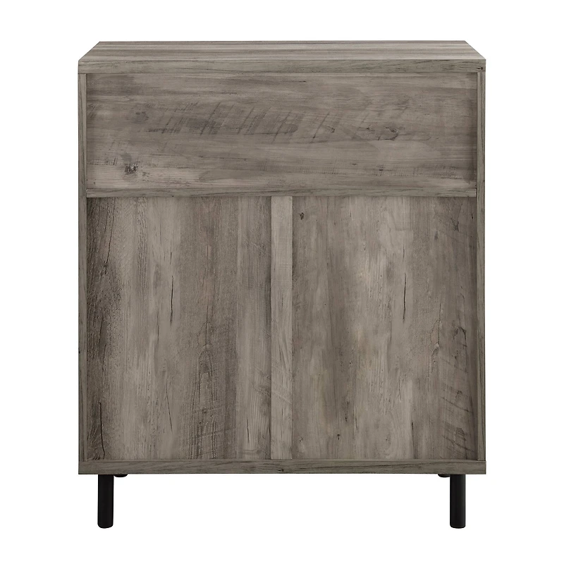 Walker Edison Gray Wash Mesh Metal Accent Cabinet