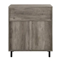 Walker Edison Gray Wash Mesh Metal Accent Cabinet