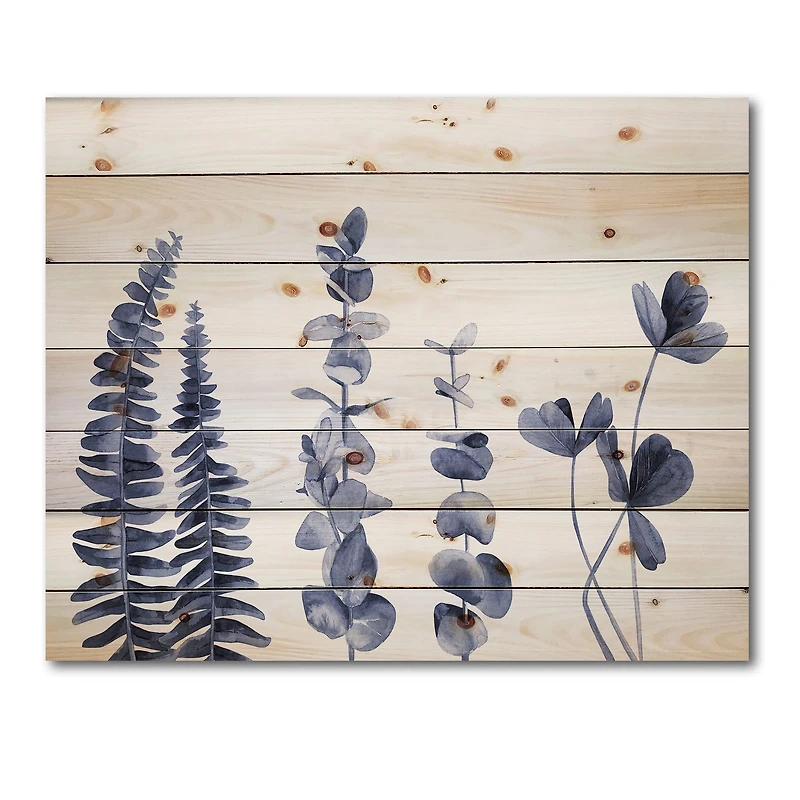 Designart - Navy Blue Eucalyptus I