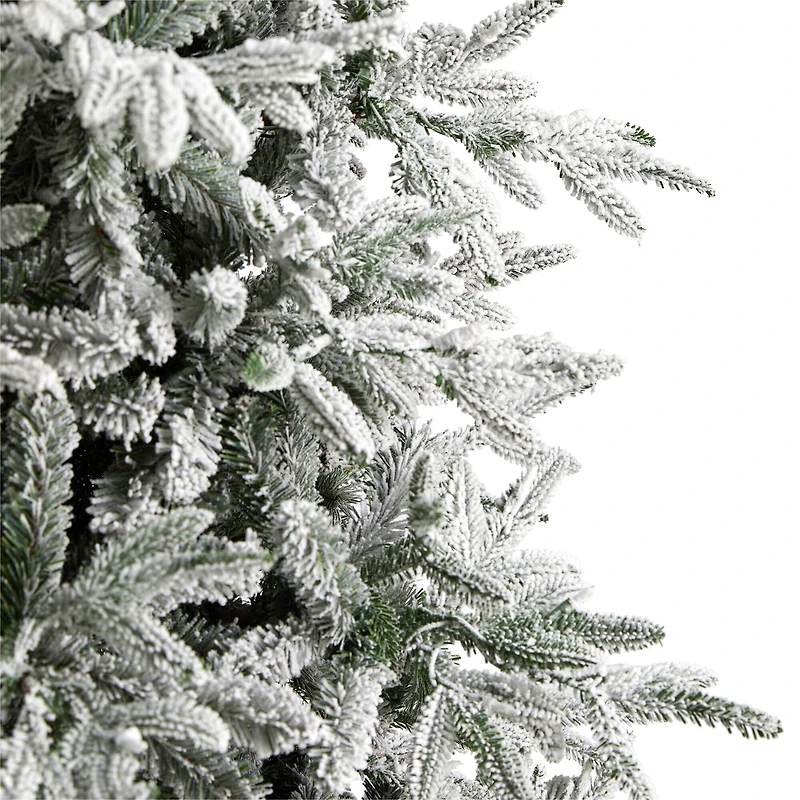 9.5ft. Pre-Lit Flocked Manchester Spruce Artificial Christmas Tree, 650 Lights