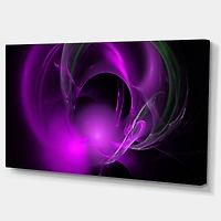 Designart - Purple Fractal Galactic Nebula - Oversized Abstract Canvas Art Print