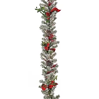 9ft. General Store Snowy Garland with LED Lights & Bows