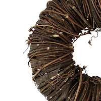 12" Brown Rustic Twig & Tree Bark Artificial Spring Wreath