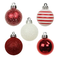 7 Pack 1.5" Red & White Striped Shatterproof Ball Ornaments by Ashland®