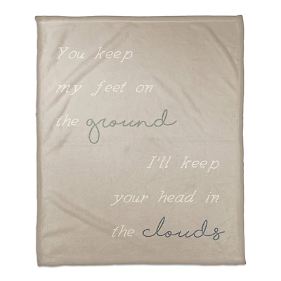 50" x 60" Head in the Clouds Coral Fleece Throw Blanket