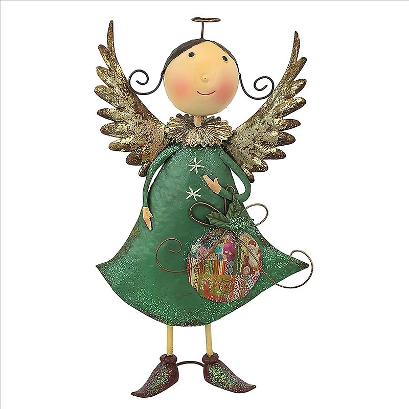 Design Toscano 19" Holiday Helper Blanche Metal Angel Statue