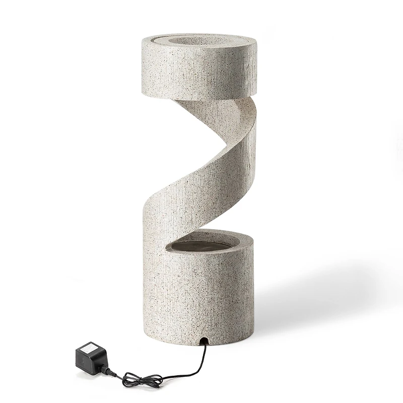 Glitzhome® 31" Curving Shaped Outdoor Fountain with LED Light