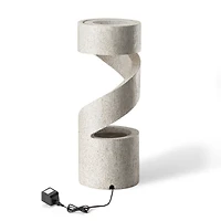 Glitzhome® 31" Curving Shaped Outdoor Fountain with LED Light