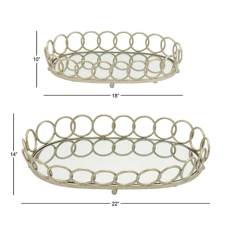 Silver Glam Tray Set