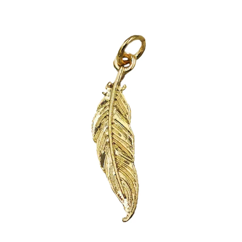 Charmalong™ 14K Gold Plated Feather Charm by Bead Landing™