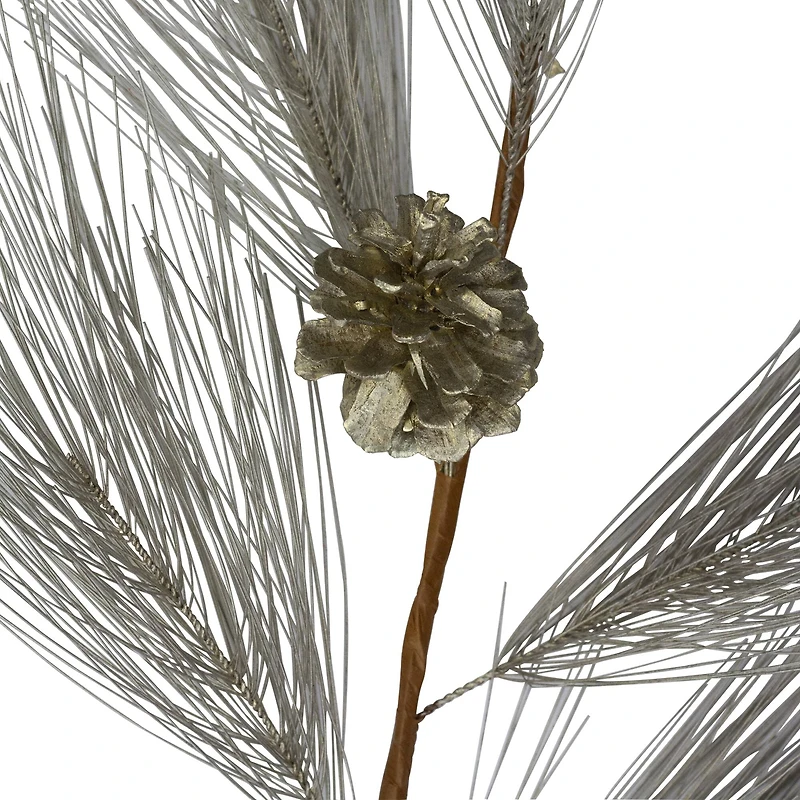 Brown & Gray Long Needle Pinecone Christmas Spray