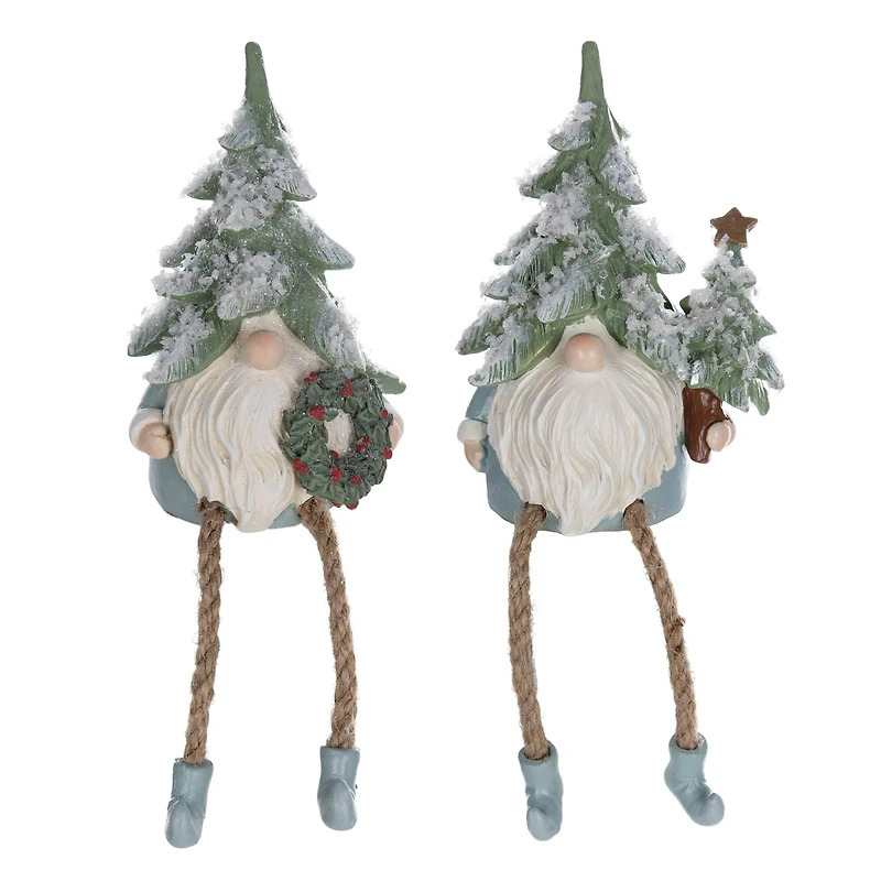 5.5" Pine Tree Gnome Shelf Sitter Figurine Set