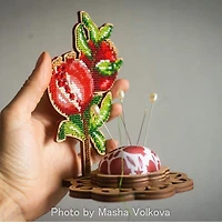 Wonderland Crafts Pomegranate Bead Embroidery on Wood Kit