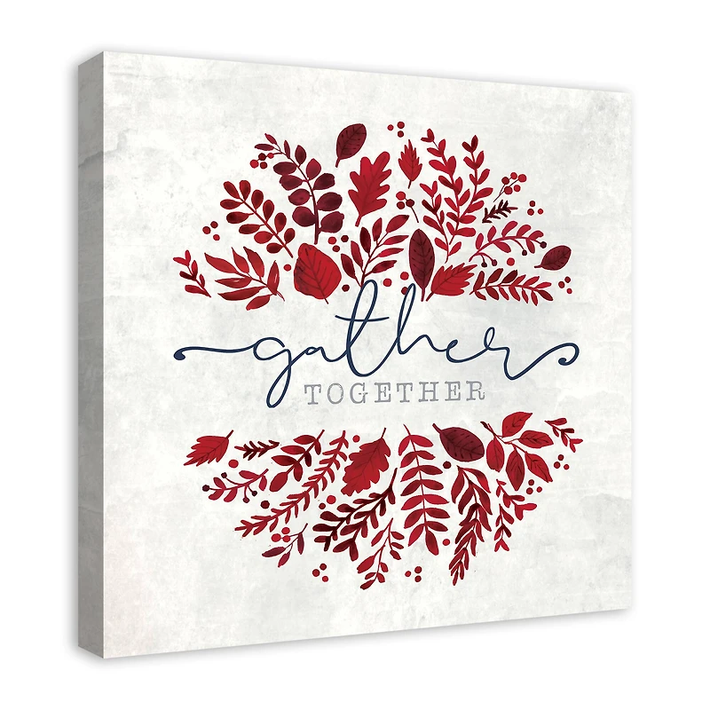 Gather Together Leaves Autumn Canvas Wall Art