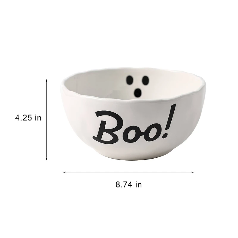 8.75" White Ghost Ceramic Bowl by Makery™