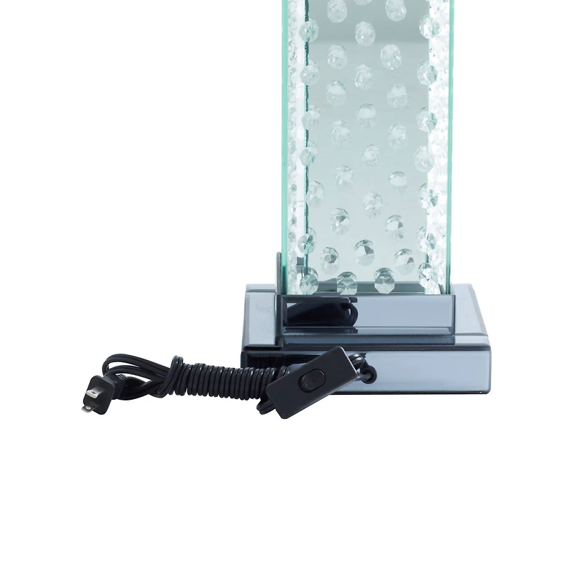 31" Gray Glass Glam Table Lamp
