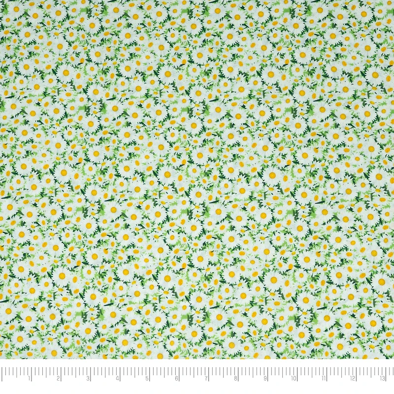 SINGER Green Daisy Cotton Fabric