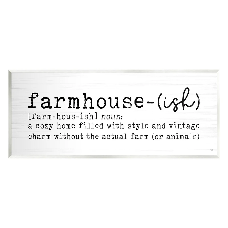 Stupell Industries Farmhouse-Ish Playful Definition Sign Birch Pattern Wall Plaque Art