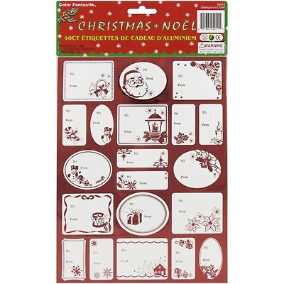 JAM Paper Foil Christmas Gift Tag Stickers