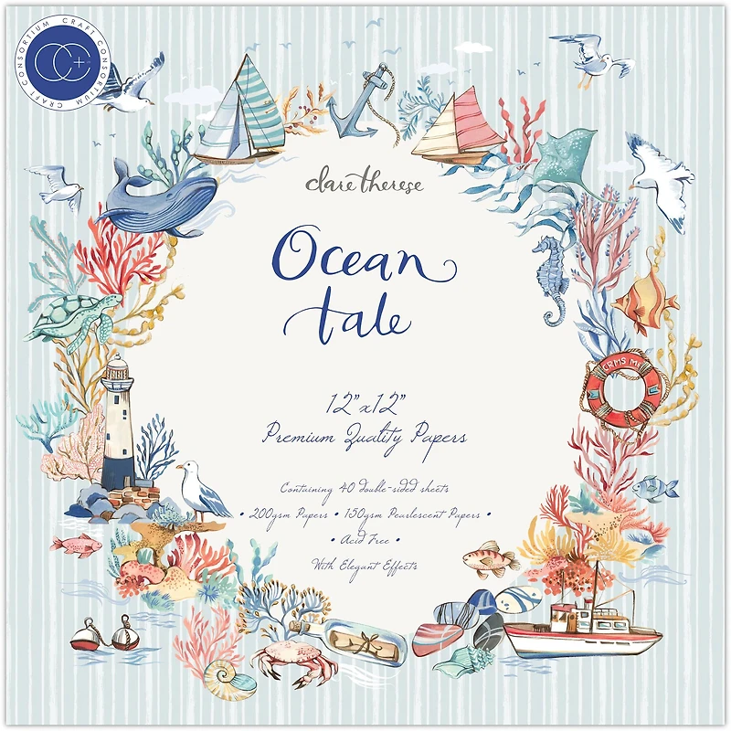 Craft Consortium Double-Sided Paper Pad 12" x 12" 40 ct. Ocean Tale