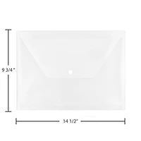 JAM Paper 9.75" x 14.5" Plastic Snap Closure Envelopes
