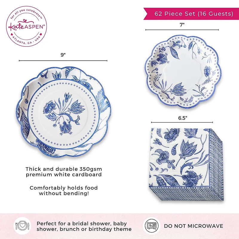 Kate Aspen® Blue Willow Party Tableware Set