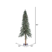 8ft. Pre-Lit Natural Bark Alpine Artificial Christmas Tree, Clear Lights