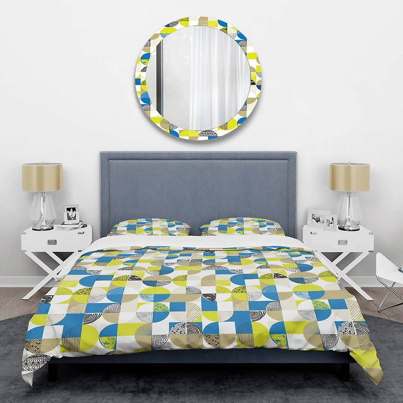 Designart 'Circular Retro Design I' Mid-Century Duvet Cover Set