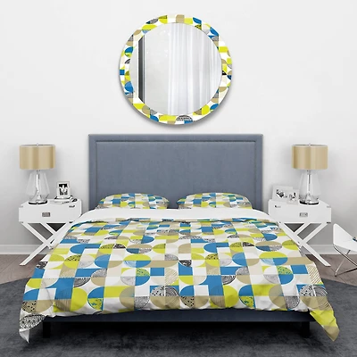 Designart 'Circular Retro Design I' Mid-Century Duvet Cover Set