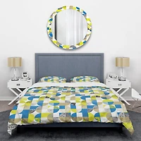 Designart 'Circular Retro Design I' Mid-Century Duvet Cover Set