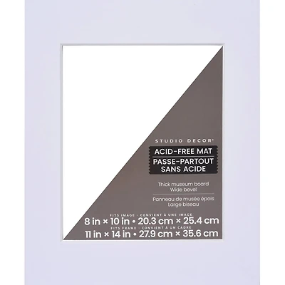 11" x 14" Mat By Studio Décor®, 8" x 10" Opening, Museum White