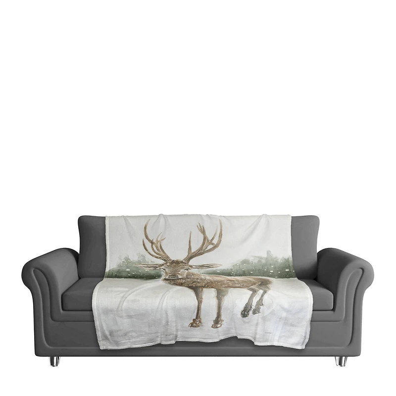Winter Deer 50x60 Coral Fleece Blanket