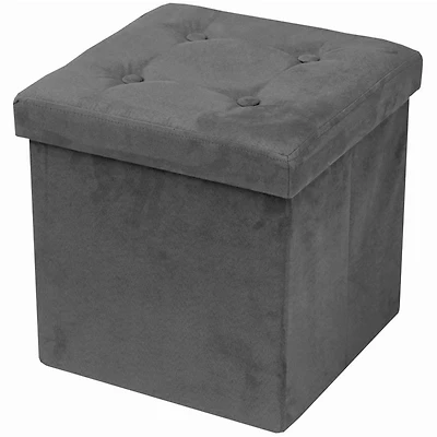 Sorbus 15" Faux Suede Storage Ottoman Cube