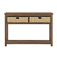 Walker Edison Reclaimed Barnwood Mission Storage Entry Table