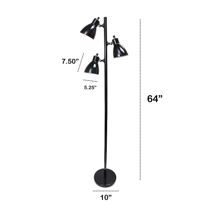 Creekwood Home Essentix 64" 3 Light Metal Tree Floor Lamp